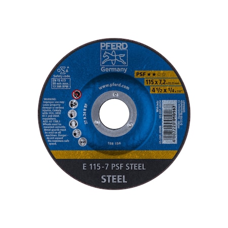 4-1/2 X 1/4 Grinding Wheel, 7/8 A.H. - PSF STEEL - Type 27